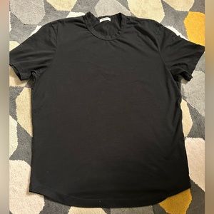 Buck Mason Black Curved Hem Crewneck Tee Shirt Mens Size XL